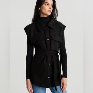 NWT Gina Tricot Vanja Black Belted cozy vest small